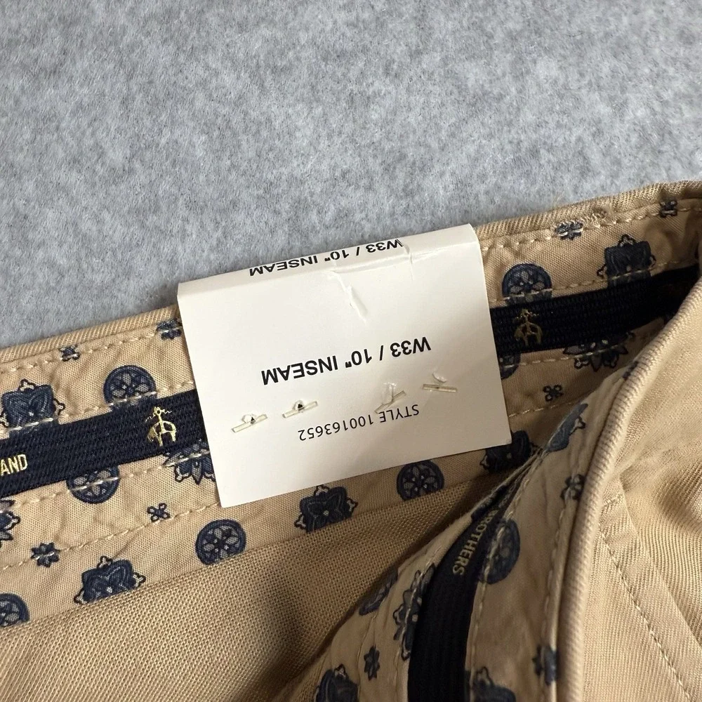 NEW Brooks Brothers Mens 33 Bermuda Short Khaki Prima Cotton Stretch 10